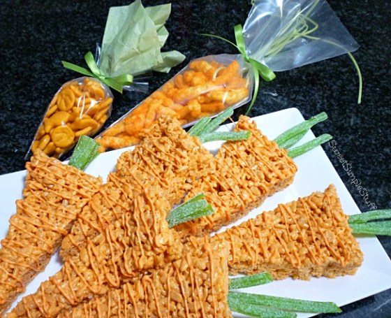 Rice Krispie Treat, Cracker and Cheetos Carrots by SweetSimpleStuff