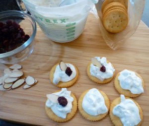 cranberry almond bark on cracker