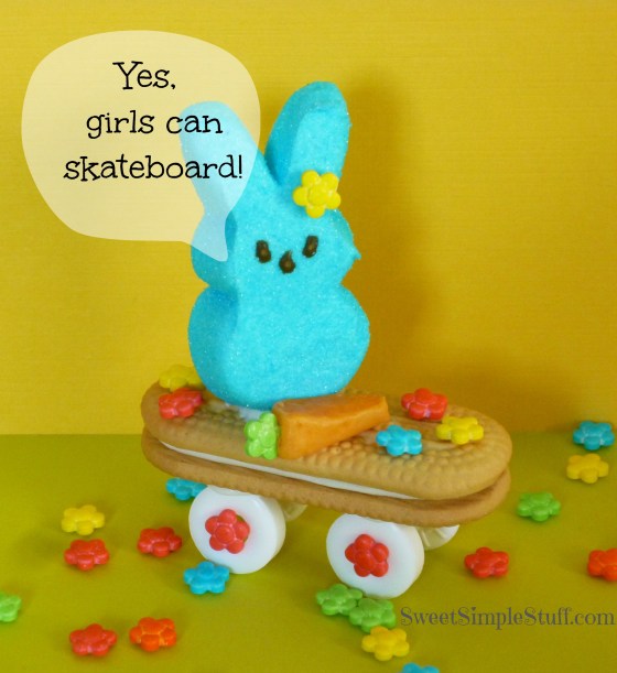 girl peep on skateboard