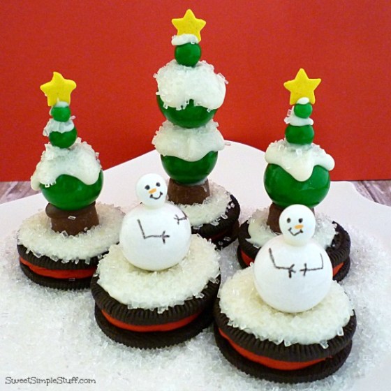 candy gum snowmen Christmas trees Oreos