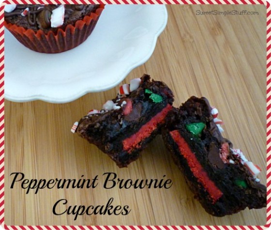 Peppermint Brownie cupcakes
