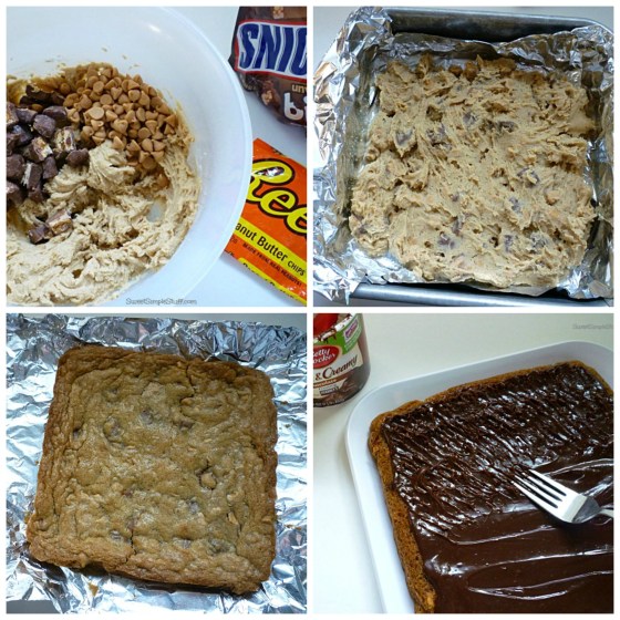 Snicker Peanut Butter Chip Cookie Collage
