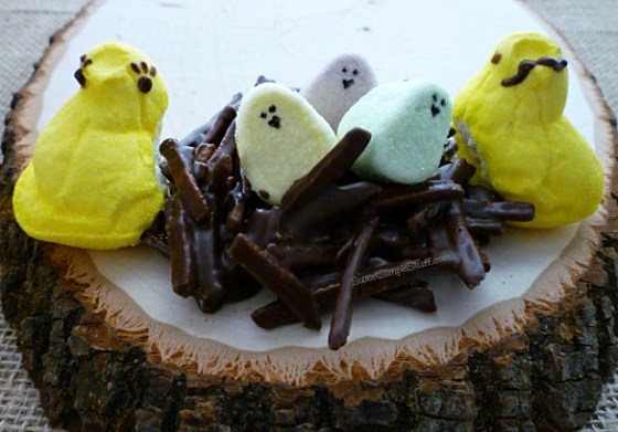 Peeps family chocolate nest