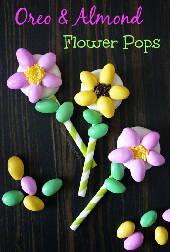 Oreo & Almond Flower Pops