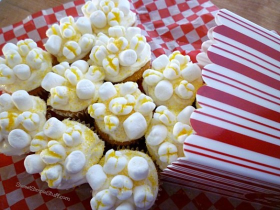 Popcornmarshmallow cupcakes - SweetSimpleStuff.com