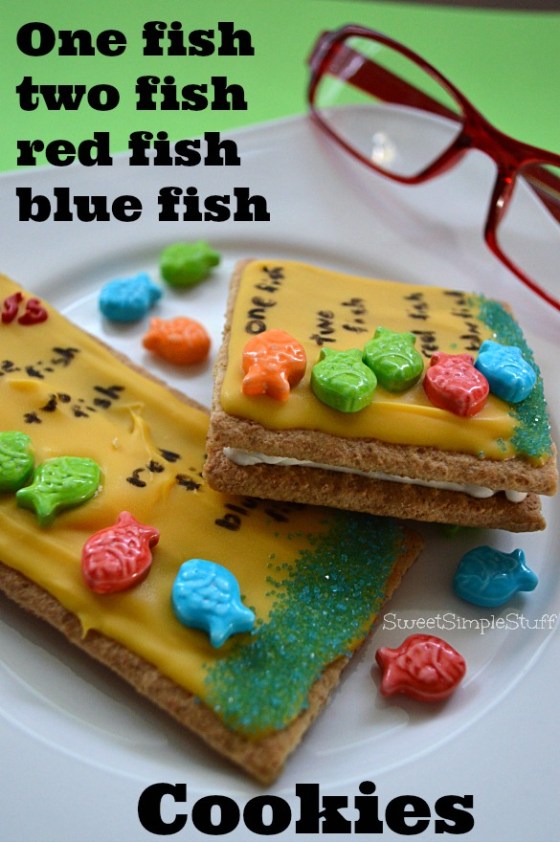One fish two fish red fish blue fish Book Cookies by SweetSimpleStuff