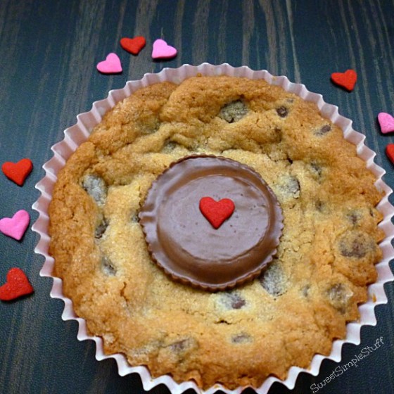 Valentine's Day Peanut Butter Chocolate Chip Cookies - SweetSimpleStuff