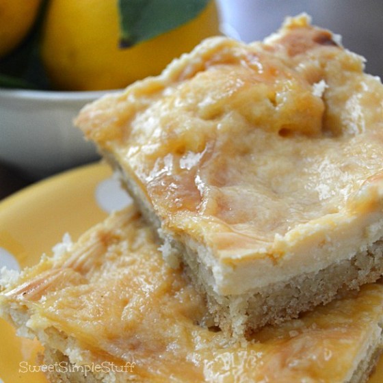 Cheesecake Bars with Sugar Cookie Crust by SweetSimpleStuff